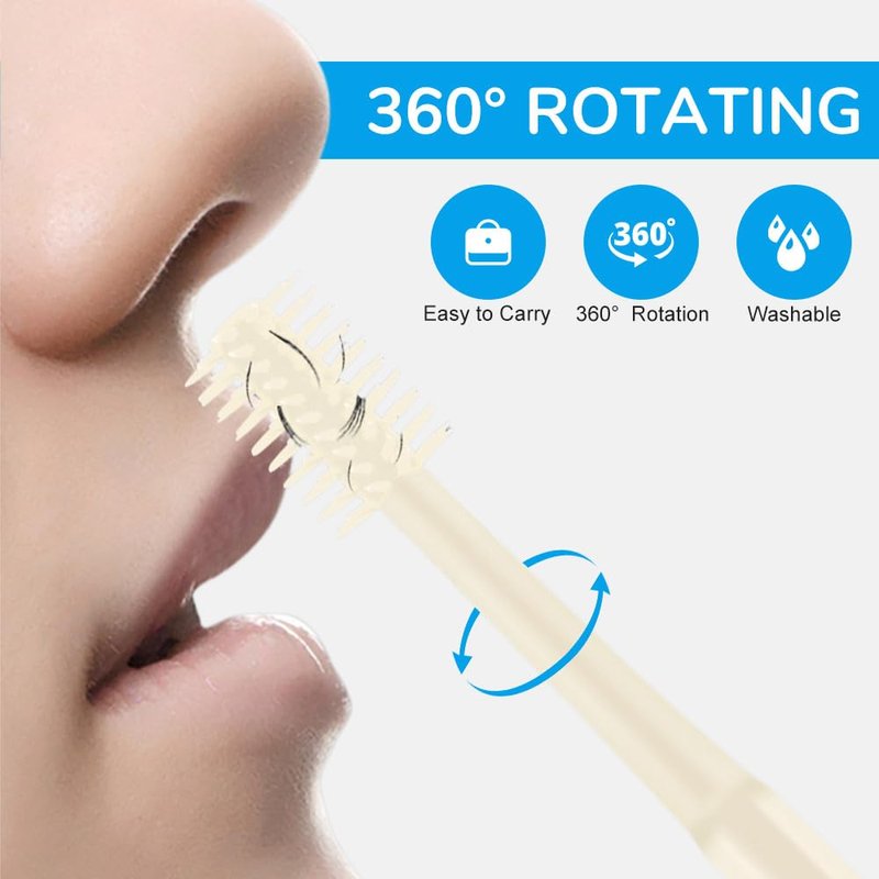 Nose Hair Trimmer for Men Women,2-in-1 Nasal Hair Cutter,2025 Upgraded Manual 360° Rotating Nostril Hair Removal Tool,Double Sided Nose Hair Trimmer with Ear Picker,Travel Essentials (Yellow-3PC)