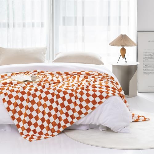 LOMAO Checkerboard Flannel Throw Blanket - Soft & Cozy 40"x60"