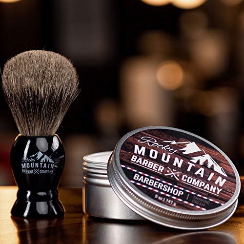 Rocky Mountain Barber Company Shaving Cream for Men 5oz Thick Lather Classic Scent Water-Based