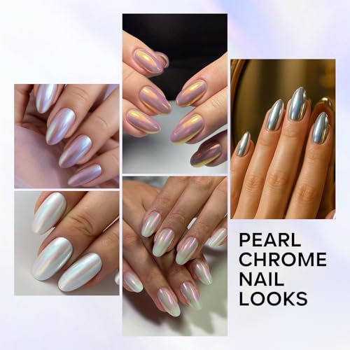Ownest Neon Chrome Nail Powder Set - 2 Pcs Iridescent Glitter Pigment