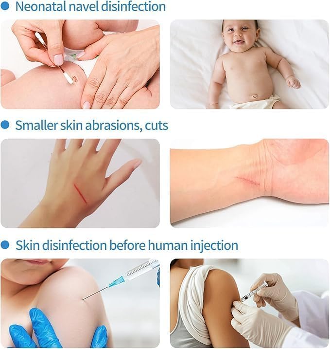Povidone Iodine Swabsticks - 100 Individually Wrapped Skin Prep Swabs | First Aid & Wound Care