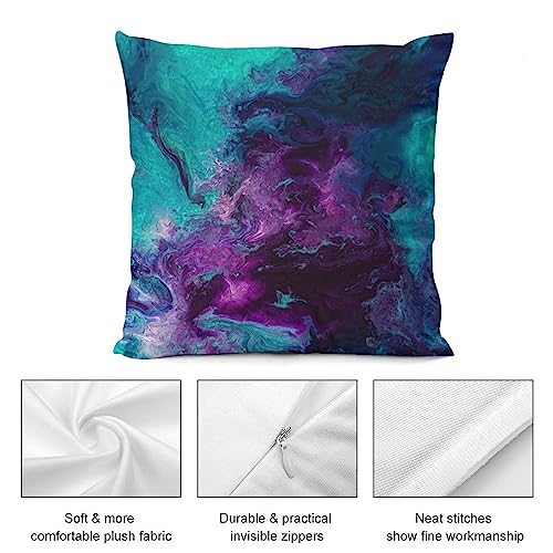 Galaxy Nebulous Velvet Throw Pillow Cover - 18" x 18" Cozy Cushion for Sofa & Bed