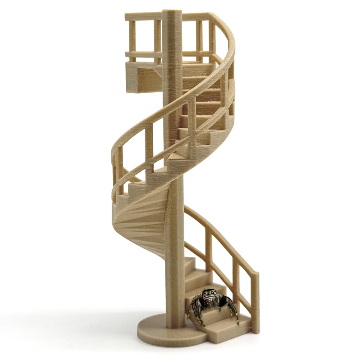 Jumping Spider Enclosure Accessories – Fun Spinning Stairs, Jumping Spider Climbing Toy with Magnetic Mount for Jumping Spider Enclosure Accessory Decoration (Beige)