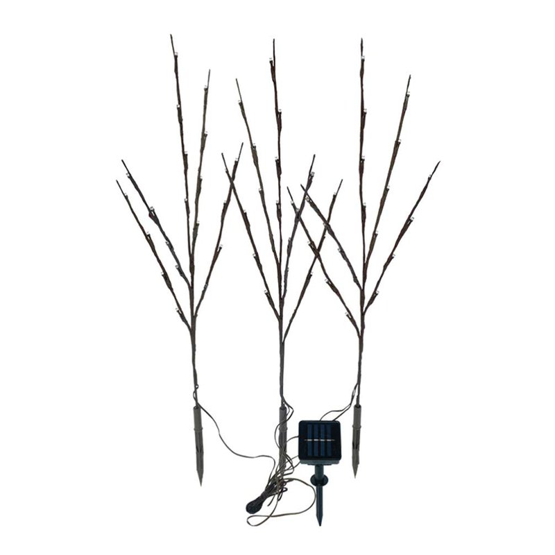 Uonlytech 60 LEDs Solar Powered Artificial Branch Lights Twig Lights Lighted Willow Branch for Christmas Thanksgiving Home Party Decoration (Warm Light)