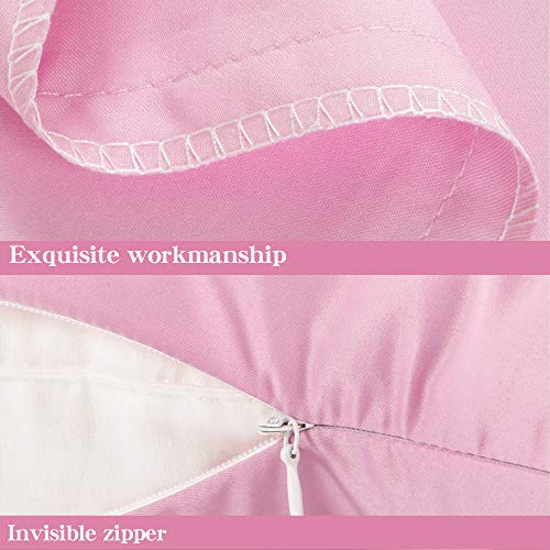 Light Pink Satin Body Pillowcase with Hidden Zipper - 20 x 54 Inches