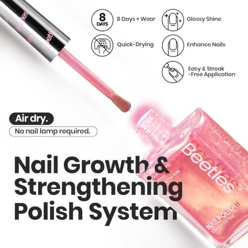 Beetles Pearl Nail Polish Set - 6 Quick Dry Colors for DIY Manicures