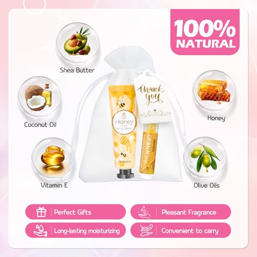 10-Pack Lip Balm and Hand Cream Gift Set with Organza Bags & Thank You Cards