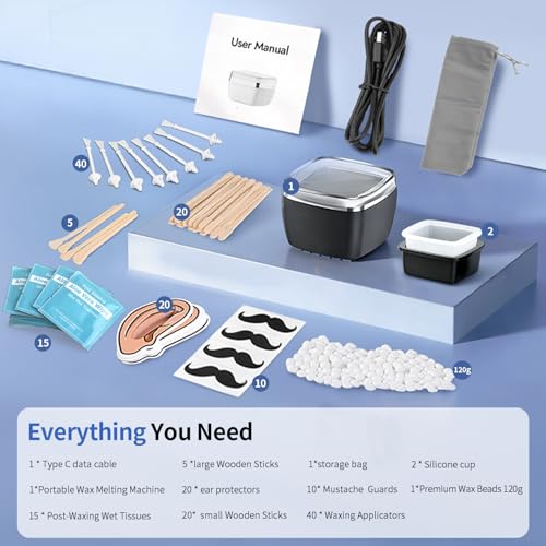 Nose Wax Kit for Men & Women - Ear Hair Removal with 120g Wax
