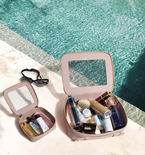 LETGO Mini Nude Clear Makeup Bag - TSA Approved Travel Organizer