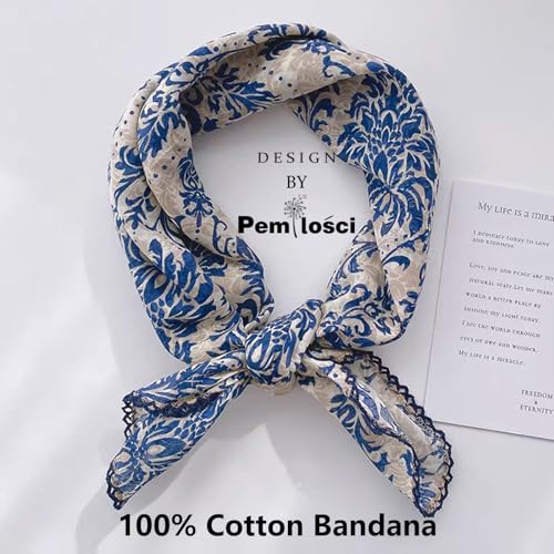 Large Cotton Bandana Headband for Women - 28x28 inch Hair Scarf