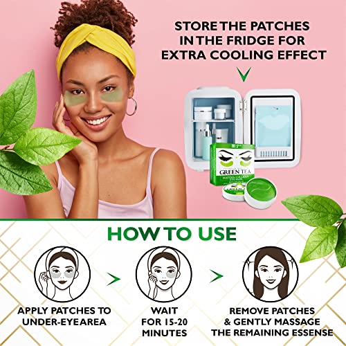 Lorelis Lab Green Tea Eye Patches - 60 Count for Puffy Eyes & Dark Circles