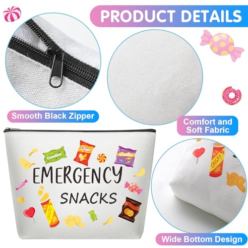Reginary 12 Pcs Funny Makeup & Emergency Snack Bags - Colorful Snack Pouch for Women