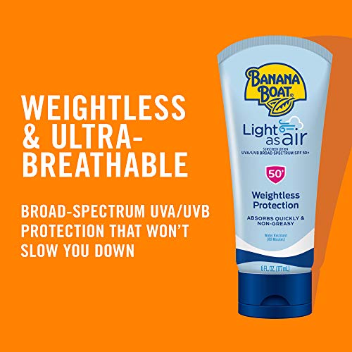 Banana Boat Light As Air SPF 50 Sunscreen Lotion 6oz Pack of 2 - Broad Spectrum Water-Resistant