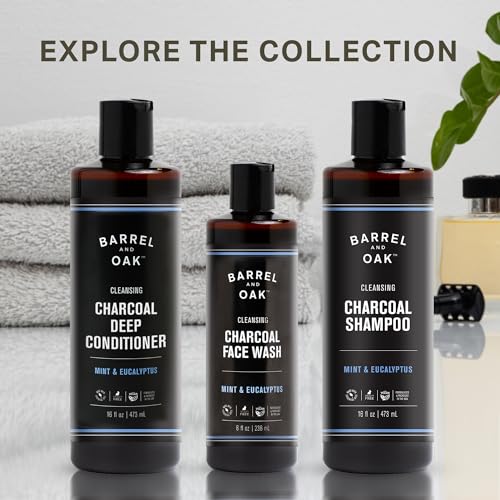 Barrel & Oak Mint & Eucalyptus Charcoal Shampoo for Men - Cleansing, 16 oz