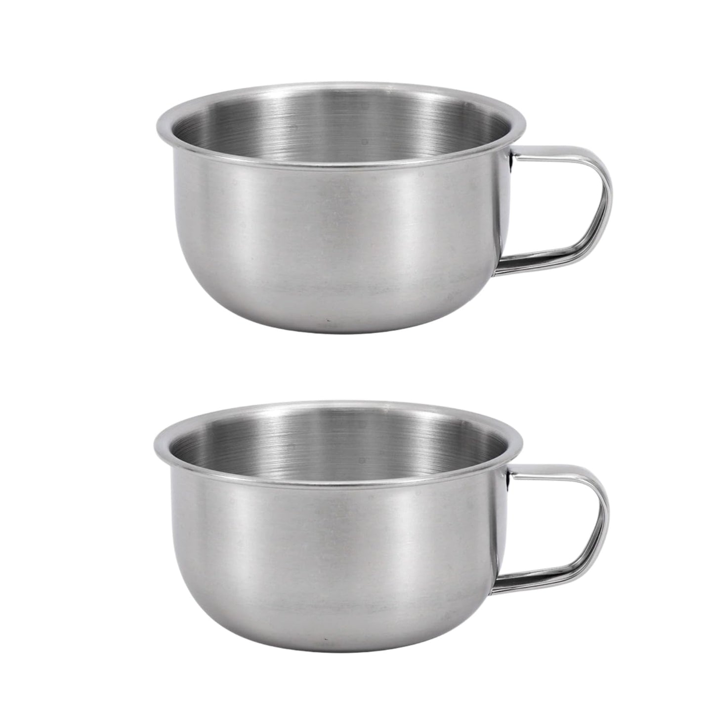 shjaywmda 2Pcs Shaving Lather Bowl Premium Stainless Steel Grooming Mug Shaving Bowl Cup with Handle for Beard Care and Traditional Grooming Rituals