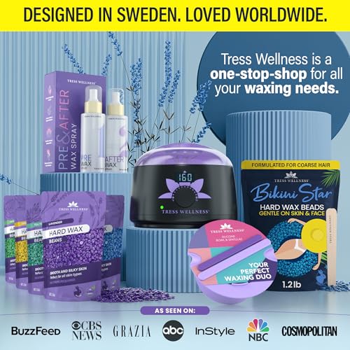 Tress Wellness Hard Wax Beads for Hair Removal - 1.2lb Bikini Wax Kit
