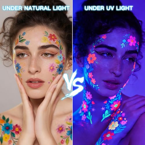 K KERNOWO Glow in the Dark Face Paint Markers - 16 Colors