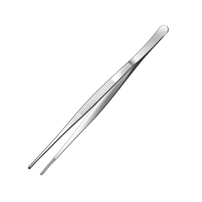 Aniso long tweezers with precision serrated kitchen tweezers tongs for barbecue and hand-made stainless steel cooking tweezers（8 inches）
