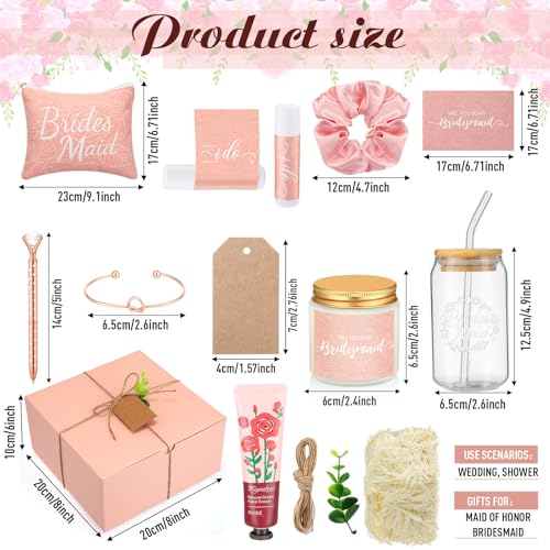 14-Piece Bridesmaid Proposal Gift Set with Glass Cup and Accessories