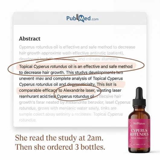 Cyperus Rotundus Elixir - Natural Hair Removal Oil for Follicle Growth Reduction | Post-Wax & Laser Care, Hydrates & Soothes Skin