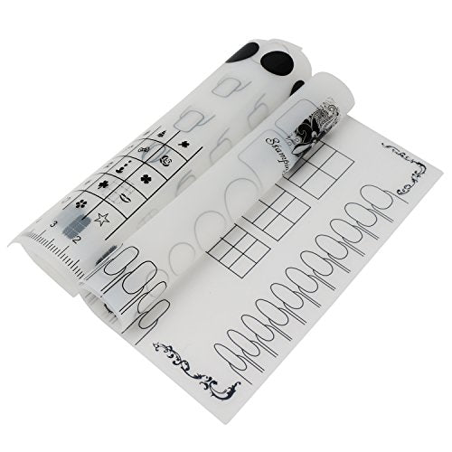Segbeauty Rectangular Silicone Nail Art Mats - 2pcs DIY Stamping & Practice Pad