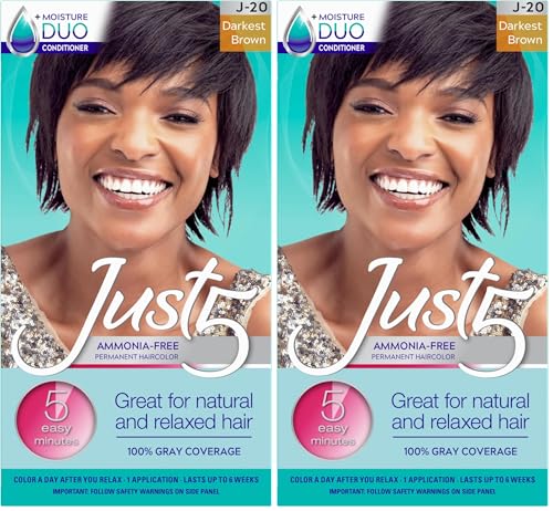 Just 5 Women's 5 Minute Permanent Hair Color - Darkest Brown (Pack of 2)