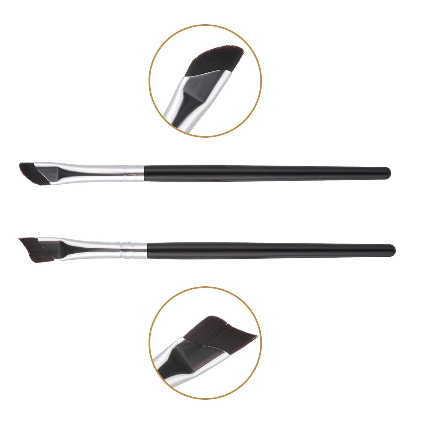Angled Eyeliner Brush Set - 3PCS Ultra Thin Slanted Eyebrow & Concealer Tools | Precision Makeup Applicators