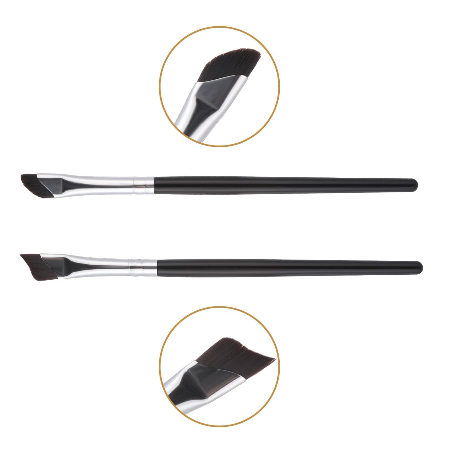 Angled Eyeliner Brush, 3PCS Fine Angled Eyebrow Concealer Brushes Ultra Thin Slanted Flat Angle Eyeliner Tool