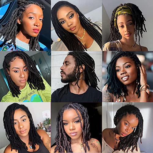 PHYSKA 100% Human Hair Dreadlock Extensions - 6-Inch Handmade Loc Bundles