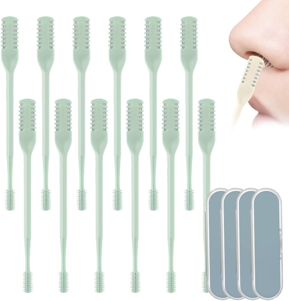 Nasal Hair Remover Tool - 360° Rotating Portable Manual Cutter | Travel Essentials, 3 PCS, Beige