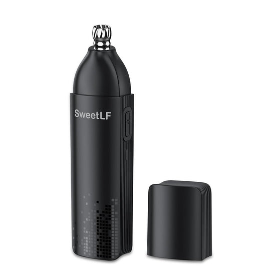 SweetLF Professional 7000 RPM Nose & Ear Hair Trimmer – Whoe Body Washable, USB-C Charging，Pocket-Sized (4.7×1.26inch), Stainless Steel Replaceable Blade (Light Black)