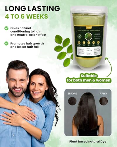 Organic Indigo Powder for Hair Black - Natural Hair Color & Nourishment - 200g