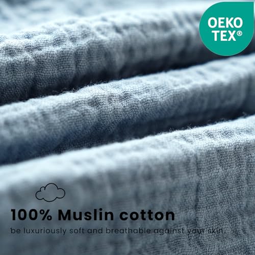Konssy 2 Pack Muslin Toddler Pillowcases - Soft Cotton 13x18"