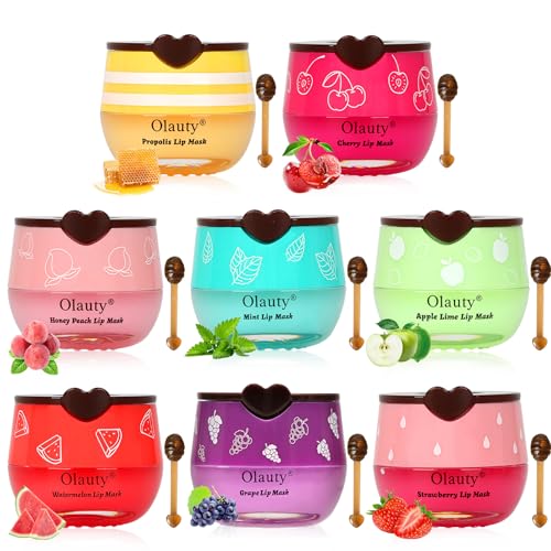 8-Piece Honey Bee Lip Balm and Sleeping Mask Set for Dry, Cracked Lips