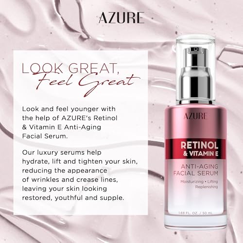Azure Cosmetics Retinol & Vitamin E Face Serum - Anti Aging (2 Pack)