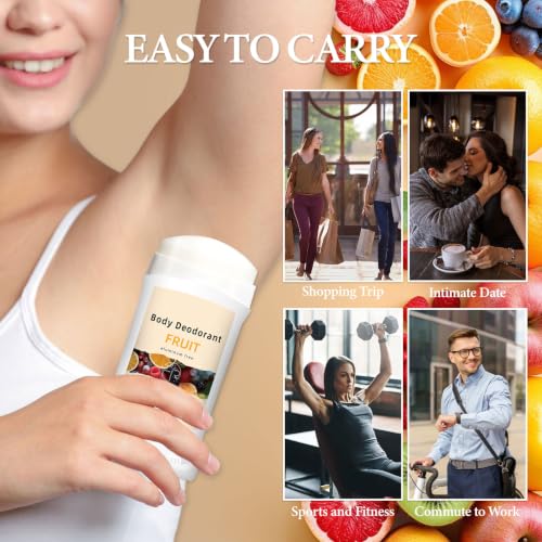 MIANID Natural Fruit Deodorant Stick - Aluminum Free, 72H Odor Protection, Sensitive Skin, 2.7oz