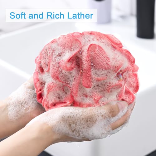 AmazerBath Exfoliating Loofah Sponge Set of 4 - Soft & Durable