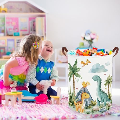 Dinosaur Baby Laundry Hamper - Collapsible Canvas Basket