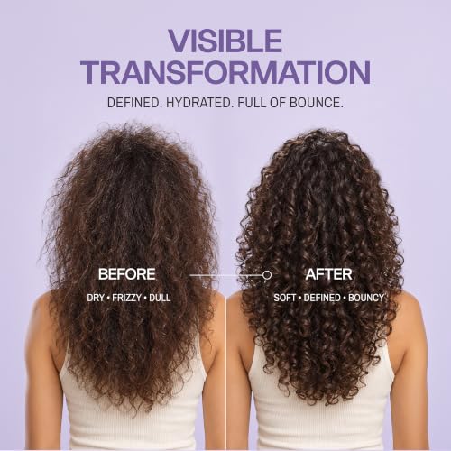Hairgurt Curl Perfecting Yogurt Hair Mask - Deep Conditioning for Curly & Wavy Hair - Natural Coconut & Acai - 6 oz