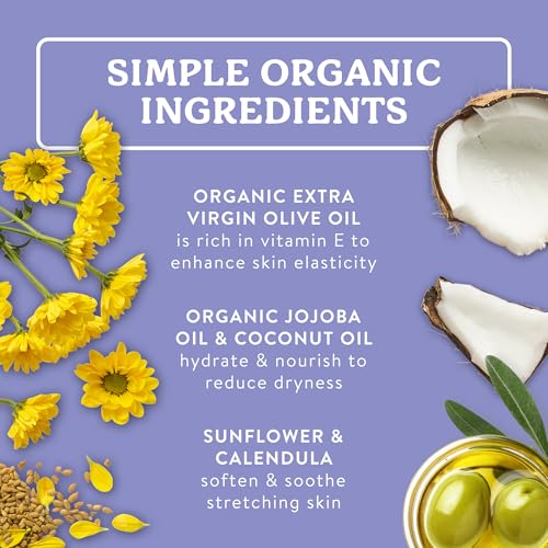 Badger Organic Pregnancy Belly Oil - Jojoba & Coconut, 4 oz