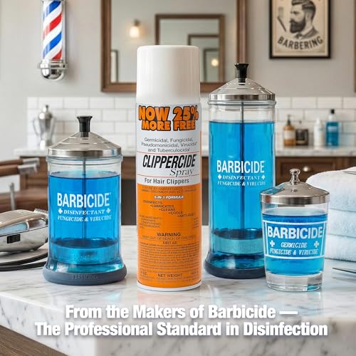 CLIPPERCIDE 5-in-1 Clipper Disinfectant Spray 15oz, 1 Pack | Cleans, Lubricates, Cools, Prevents Rust & Disinfects | Professional Clipper Spray for Barbers, Stylists & Pet Groomers | Made by BARBICIDE