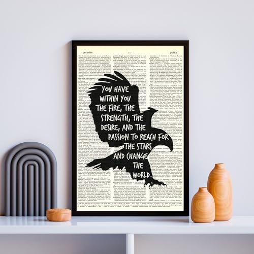 Inspirational Eagle Art Print on Vintage Dictionary Page
