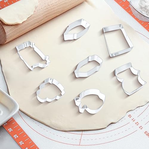 9-Piece School-Themed Cookie Cutters Set - Stainless Steel Baking Molds