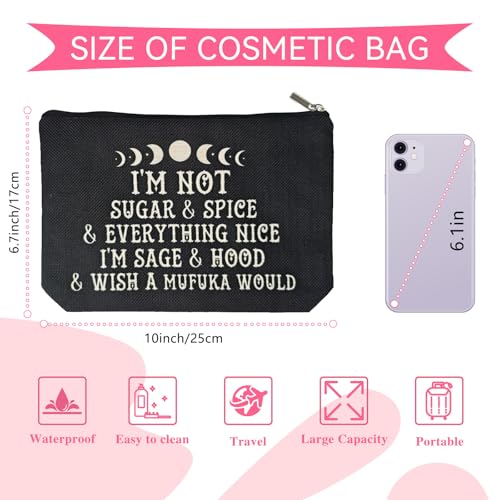 DJOLY Witchy Makeup Bag for Goth Girls - Sun & Moon Design