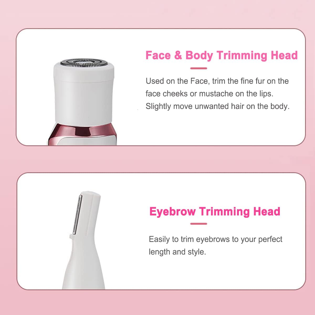 Electric Razor for Women - 4-in-1 Hair Trimmer for Face, Nose, Eyebrows, and Body | Painless Rechargeable Shaver Set