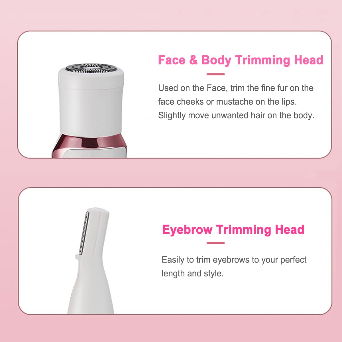 ANFOOS Electric Razor for Women,Hair Trimmer for Face Nose Eyebrow Beard Mustache Arm Leg Armpit Bikini,Painless Rechargeable Portable 4 in 1 Womens Body Shavers Set