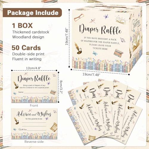 Storybook Baby Shower Diaper Raffle Box with 50 Tickets