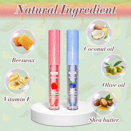 Yopela 24pcs Lip Gloss Set B-24 with Vitamin E & Fruity Flavors