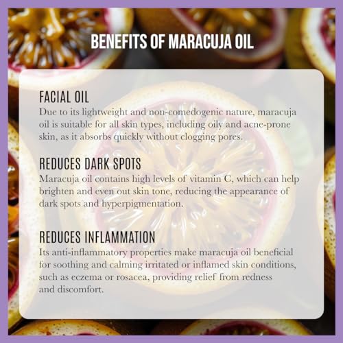 Maracuja Passion Fruit Seed Oil Face Moisturizer | Cold Pressed & Unrefined, 4 oz