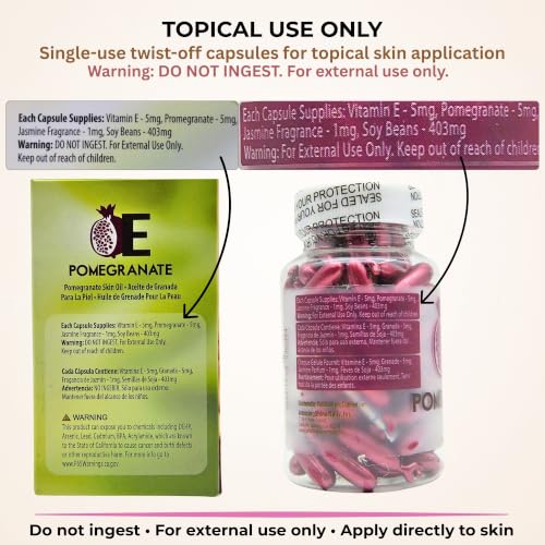 Pomegranate Skin Oil Capsules - Anti-Aging, 90 Count